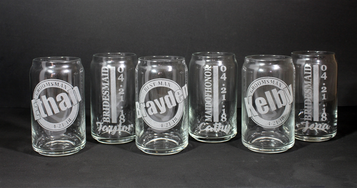 Laser engraved glass jars