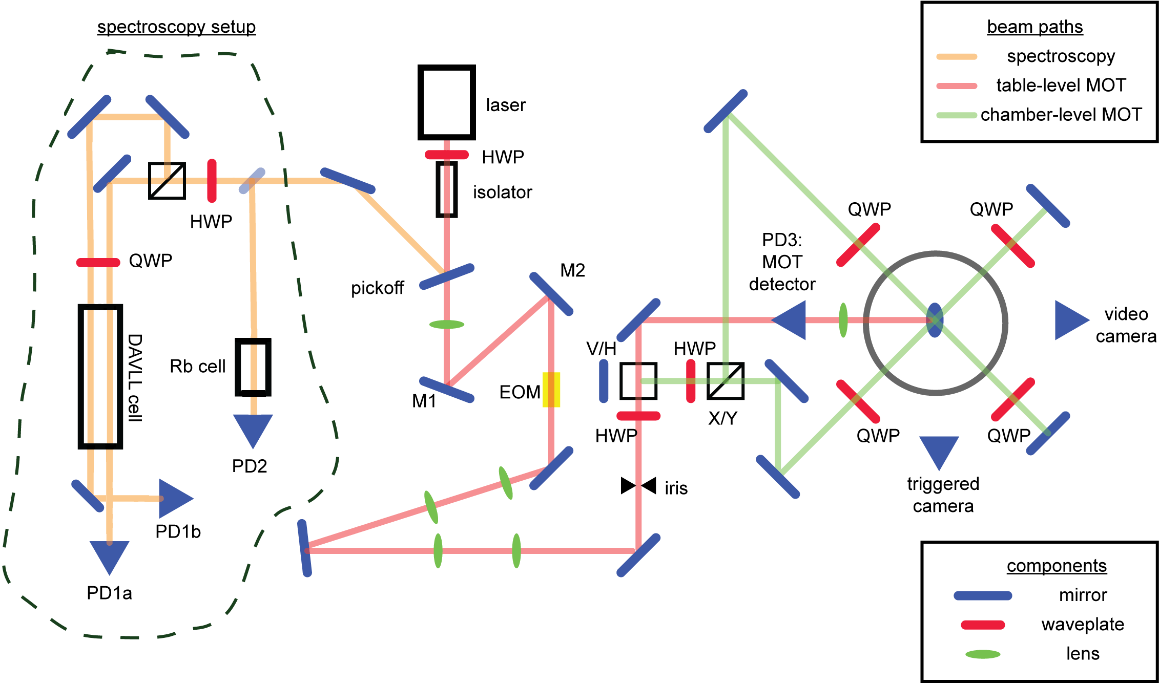 optical setup MOT