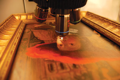 Assessing authenticity of artwork through Raman microscopy