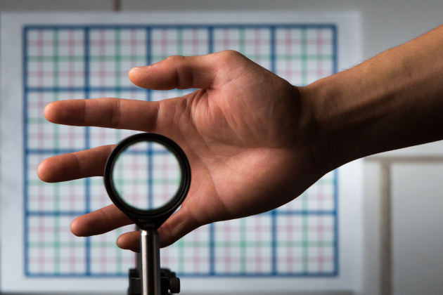 Optical cloaking makes the power of invisibility a reality. Even relatively simple optical systems can be designed to bend light rays and completely hide objects as large as people from view. Picture courtesy of the University of Rochester. 