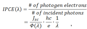 Determining quantum efficiency of a solar cell