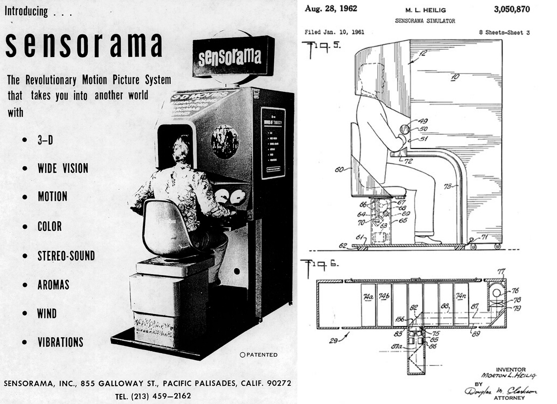 heilig's virtual reality sensorama device