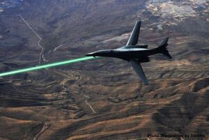 HE Liquid Laser mounted on a bomber
