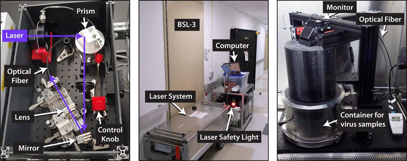 The experimental setup used to demonstrate the impact of light on bacteria