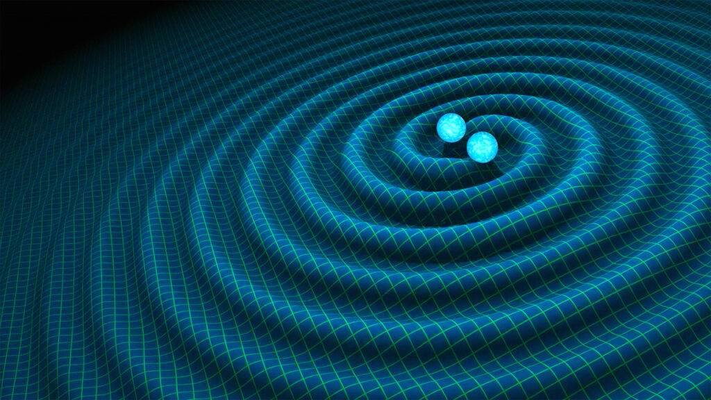 Gravitational waves created by two spinning neutron stars