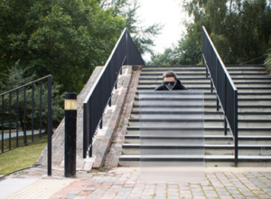 Invisibility Shield demonstration on stairs