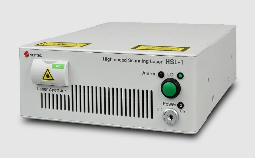 Swept laser system used in advanced optical coherence tomography (OCT) for high-resolution imaging, showcasing intricate device components.