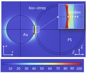 Modeling results of on-chip components for surface-enhanced Raman spectroscopy. Courtesy of Optica Publishing Group