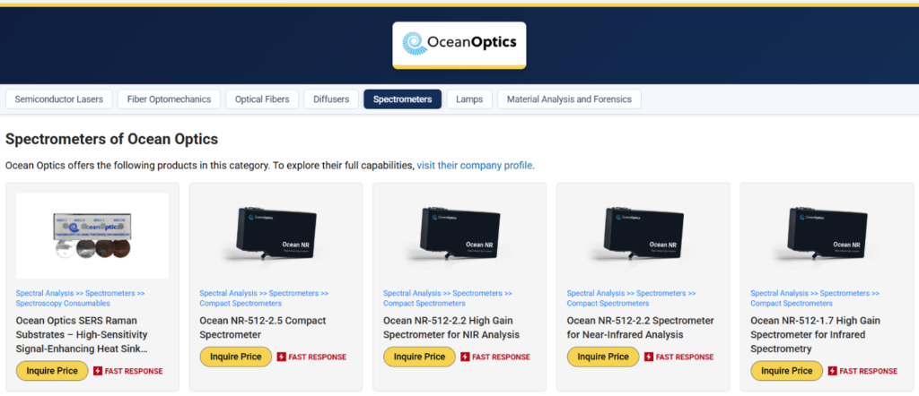 Ocean Optics fast response vendor
