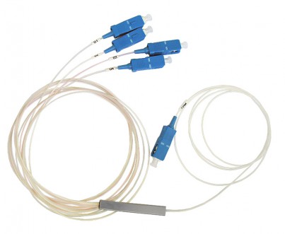 SC/UPC connector 1x4 blockless Fiber Optic PLC Splitter for FTTH & FTTX in PON network system