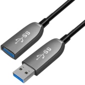 5Gbps USB 3.0 Active Fiber Optical Extension Cable - Type A Male to Female, 100m, 4K Ready