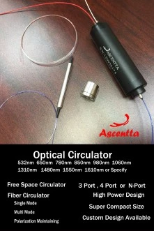 Single-Mode 3-port Fiber Optical Circulator (1310nm | 1480nm | 1550nm | 1590nm) photo 1