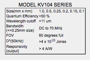 KV104 MCT Photodiode Series photo 1