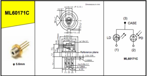 ML6xx71 LD Series Laser Diodes for Motion Sensor: ML60171C photo 2