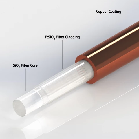 Metal-coated Silica Fibers: Multi-Mode, Cu-alloy Coated photo 1