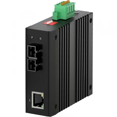 Mini Din Gigabit Industrial Unmanaged Fiber Ethernet Media Converter photo 2