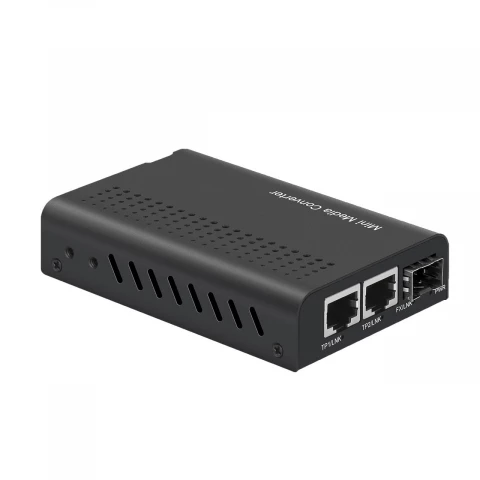 Mini Fiber Media Converter with Two Gigabit LAN Ports photo 1