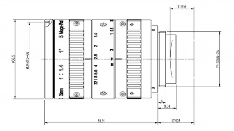 NIR Lens: 400-1200nm, 1.1" 20MP, focal length 16, 25, 35, 50mm photo 2