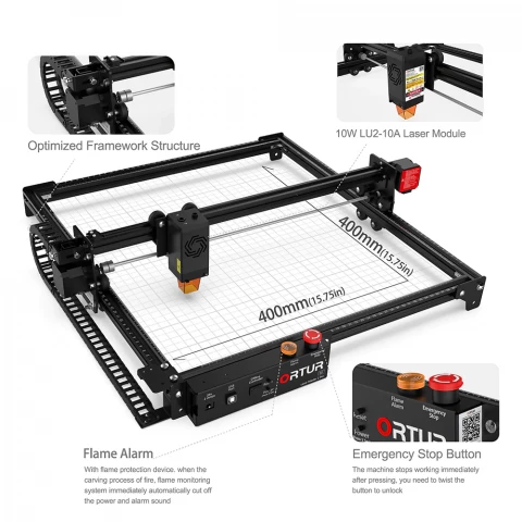 Ortur LM2 Pro S2 Laser Engraver & Cutter: High-Speed, Solid Frame, 10W & 5W Modules photo 4