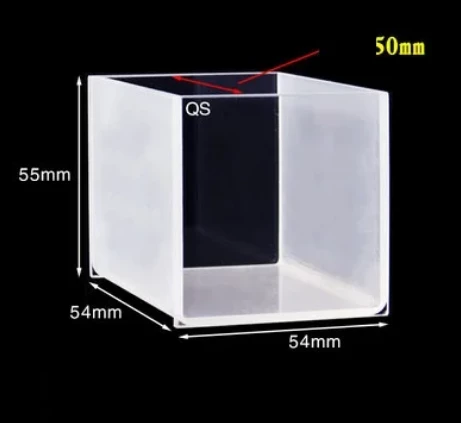 Quartz Cuvette 50mm Large Capacity Reaction cell / quartz square cylinder for Ultraviolet transparent photo 1