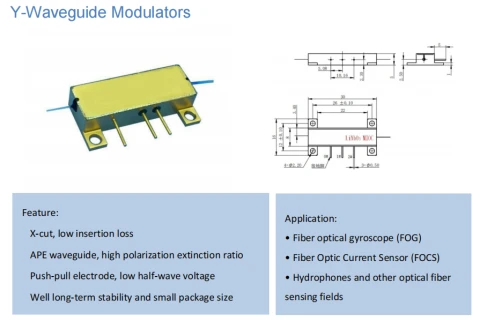 Y-Waveguide LiNbO3 Integrated Optical Modulator photo 2