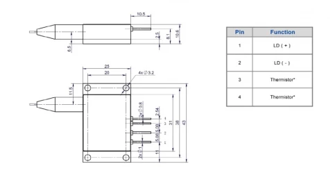 Wavelength Stabilized Fiber-coupled Laser Diode FBLD-976-27W-FC105-VBG-4Pin photo 1