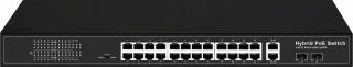 24 Port 10/100M Ethernet 300W budget Passive PoE Switch with Gigabit SFP/RJ45 Uplink