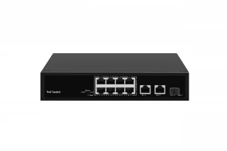 8 Port Fast Ethernet CCTV PoE Switch with Gigabit SFP/Copper Uplink