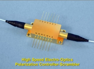 High Speed Electro-Optic Polarization Controller-Scrambler