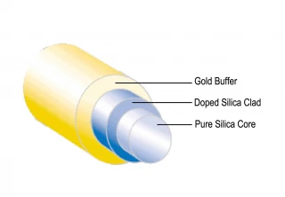 Metal coated step index fiber - Gold