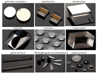 Precision Optical Components: Cone Prisms, Rod Lenses, Cylindrical Lenses, Aspherical Lenses, CaCO3 Beam Splitters, and Micro Lenses