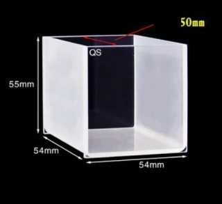 Quartz Cuvette 50mm Large Capacity Reaction cell / quartz square cylinder for Ultraviolet transparent