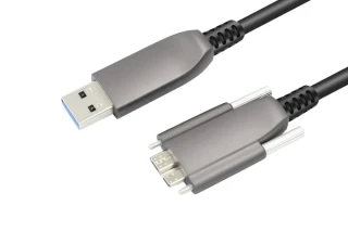USB 3.0 Fiber Optic Cable Type-A Male to Micro-B for Basler, Dalsa, JAI Machine Vision Cameras
